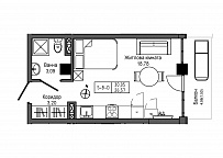Планировка Smart-квартира площей 26.57м2, UM-006-03/0022.