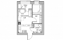 Планування 1-к квартира площею 29.01м2, KS-018-02/0007.