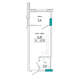 Планировка Smart-квартира площей 22.55м2, AB-22-08/00014.