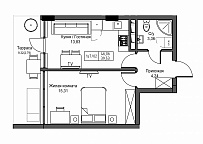 Planning 1-rm flats area 40.62m2, UM-003-06/0060.