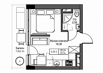 Планировка Smart-квартира площей 23.14м2, UM-001-08/0013.