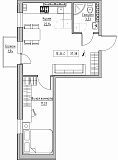 Планировка 1-к квартира площей 37.38м2, KS-024-04/0010.
