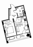 Планировка 1-к квартира площей 32.1м2, UM-004-06/0014.