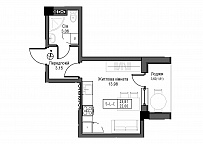 Планировка Smart-квартира площей 22м2, UM-007-07/0008.