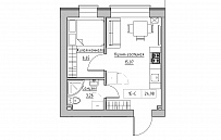Планування 1-к квартира площею 24.98м2, KS-018-02/0004.