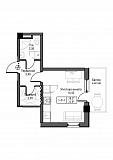 Планування Smart-квартира площею 24.81м2, UM-007-12/0008.