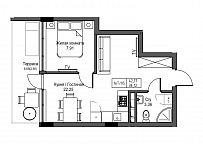 Планировка 1-к квартира площей 36.12м2, UM-003-04/0028.