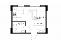 Планировка Smart-квартира площей 19.14м2, UM-003-02/0016.