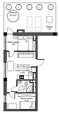 Планировка 2-к квартира площей 42.72м2, UM-002-09/0089.