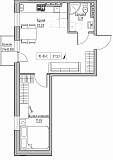 Планировка 1-к квартира площей 37.53м2, KS-024-03/0010.