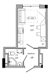 Планування Smart-квартира площею 18.88м2, AB-21-06/00011.