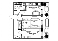 Planning 2-rm flats area 47.86m2, UM-004-04/0006.