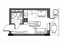 Планировка Smart-квартира площей 18.84м2, UM-003-05/0040.